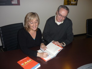 Terry Fallis shows Eileen the tricks of the trade